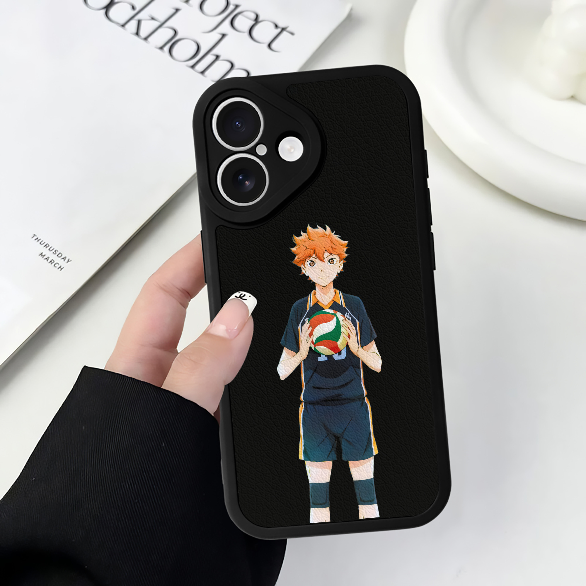 （画像用） ハイキュー!! Haikyu!! 【iPhone 16シリーズ対応】シリコンスマホケース（レザー調） 材質：シリコン